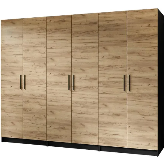 Obrazek Szafa X3 Gold 2d Czarny/Dąb Craft Złoty