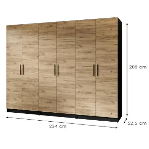 Obrazek Szafa X3 Gold 2d Czarny/Dąb Craft Złoty