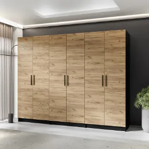 Obrazek Szafa X3 Gold 2d Czarny/Dąb Craft Złoty