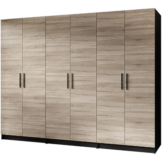 Obrazek Szafa X3 Gold 2d Czarny/Dąb Sonoma