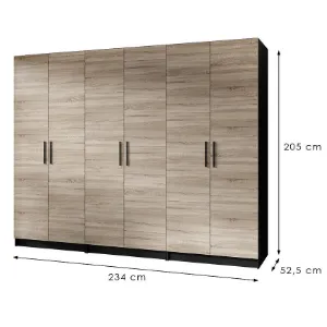 Obrazek Szafa X3 Gold 2d Czarny/Dąb Sonoma