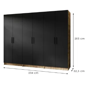 Obrazek Szafa X3 Gold 2d Dąb Craft Złoty/Czarny