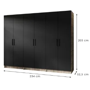 Obrazek Szafa X3 Gold 2d Dąb Sonoma/Czarny