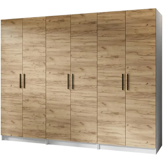 Obrazek Szafa X3 Gold 2d Biały/Dąb Craft Złoty