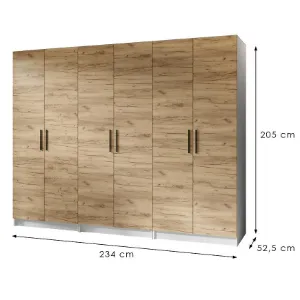 Obrazek Szafa X3 Gold 2d Biały/Dąb Craft Złoty