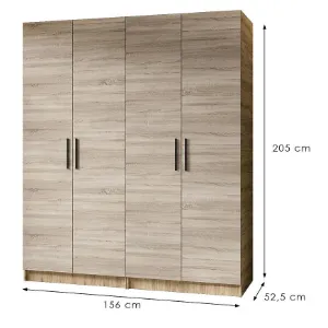 Obrazek Szafa X2 Gold 2d Dąb Craft Złoty/Dąb Sonoma