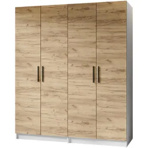 Obrazek Szafa X2 Gold 2d Biały/Dąb Craft Złoty