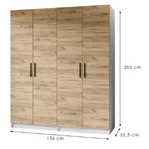 Obrazek Szafa X2 Gold 2d Biały/Dąb Craft Złoty