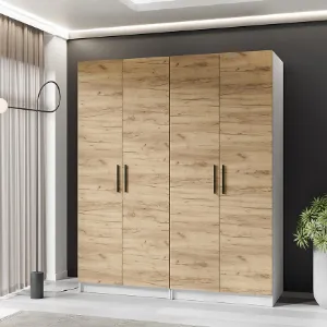 Obrazek Szafa X2 Gold 2d Biały/Dąb Craft Złoty