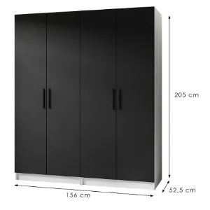 Obrazek Szafa X2 Gold 2d Biały/Czarny