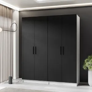 Obrazek Szafa X2 Gold 2d Biały/Czarny