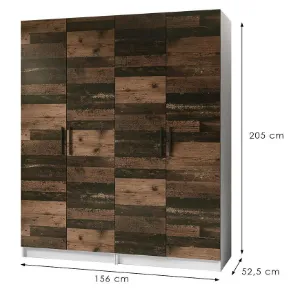 Obrazek Szafa X2 Gold 2d Biały/Old Style