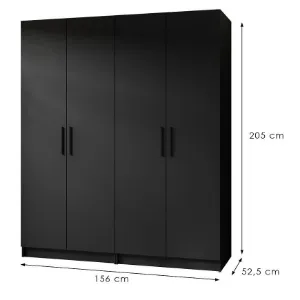 Obrazek Szafa X2 Gold 2d Czarny/Czarny