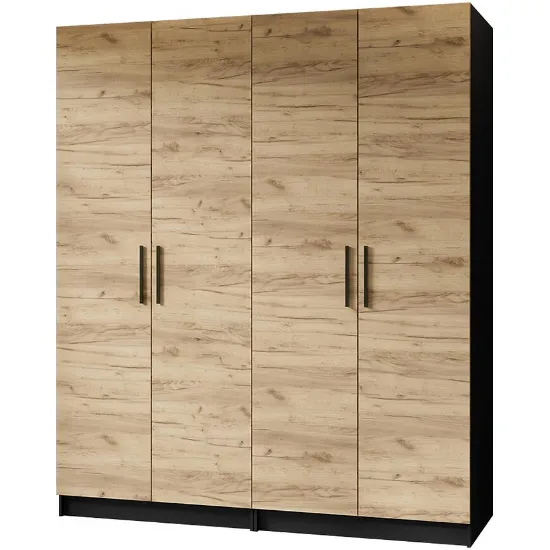 Obrazek Szafa X2 Gold 2d Czarny/Dąb Craft Złoty