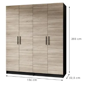 Obrazek Szafa X2 Gold 2d Czarny/Dąb Sonoma