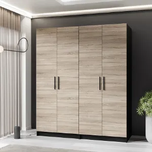 Obrazek Szafa X2 Gold 2d Czarny/Dąb Sonoma