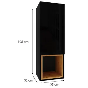 Obrazek Szafka wisząca Izumi 3 BL-DC czarny mat/połysk/artisan