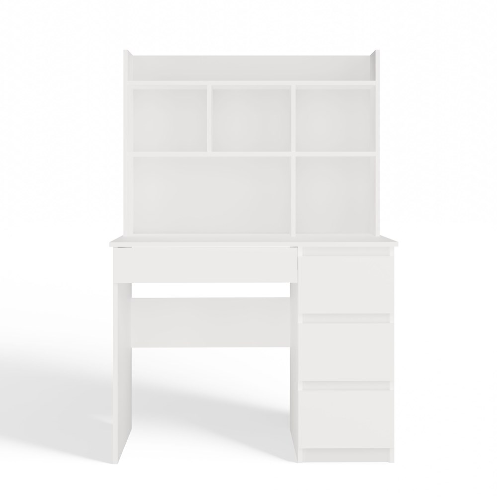 Biurko z nadstawką M prawe biały