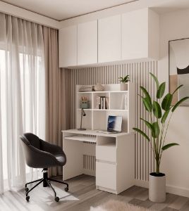 Obrazek Biurko z nadstawką Portos prawe biały