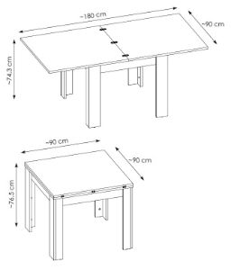 Obrazek Stół rozkładany 90-180 cm Shetland TYP 76