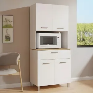 Obrazek Bufet Milano biały blat dąb artisan