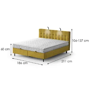 Obrazek Łóżko Muna z topperem 180x200 Aston 08