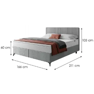 Obrazek Łóżko Wave z topperem 160x200 Manila 15/Tilia 86