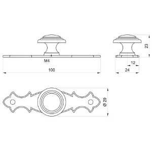 Obrazek Gałka meblowa Retro GR024 Patyna Mosiądz