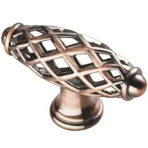 Obrazek Gałka meblowa Retro GR066 Patyna Mosiądz