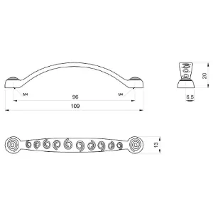 Obrazek Uchwyt meblowy Retro UR038-96 Patyna Mosiądz