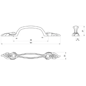 Obrazek Uchwyt meblowy Retro UR043-96 Patyna Mosiądz