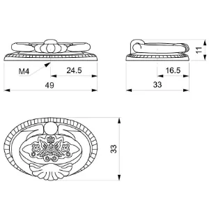 Obrazek Uchwyt meblowy Retro UR013 Patyna Mosiądz