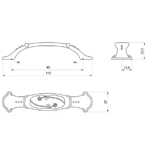 Obrazek Uchwyt meblowy Retro UR049-96 Patyna Mosiądz