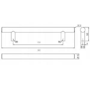 Obrazek Uchwyt meblowy A100/L-128/188 Nikiel Satyna