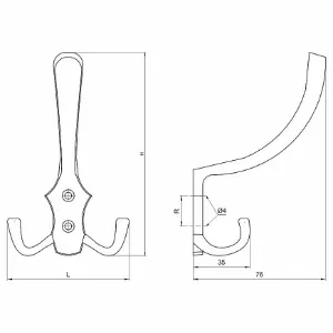 Obrazek Wieszak meblowy W003/WP59 czarny