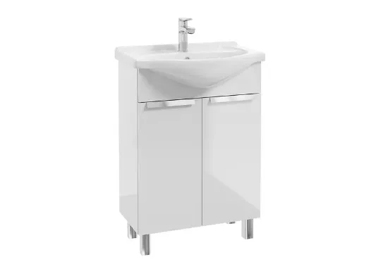 Obrazek SZAFKA Z UMYWALKĄ LILY D50 2D0S 4NN DSM BIAŁY POŁYSK