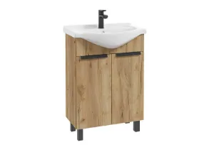 Obrazek SZAFKA Z UMYWALKĄ LILY D50 2D0S 4NN DSM DĄB CRAFT ZŁOTY