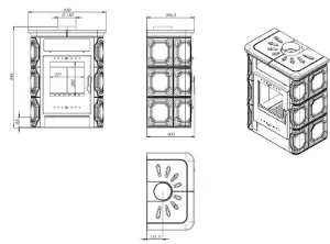 Obrazek Piec stalowo kaflowy Arta zielony 6kW