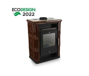 Obrazek Piec stalowo kaflowy Arta brąz 6kW