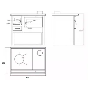 Obrazek Kuchnia stalowa Termo 8 Luxx lewa beż