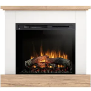 Obrazek Kominek elektryczny Jukon 28 biały/jasny dąb