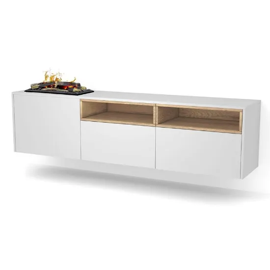 Obrazek Kominek elektryczny Tecero Cassette 400/600 biały/dąb