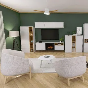 Obrazek Kominek elektryczny Tecero 26" biały/dąb