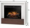 Obrazek Kominek elektryczny Klar 28 biały/ciemny dąb