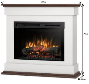 Obrazek Kominek elektryczny Lenox 28 biały/ciemny dąb