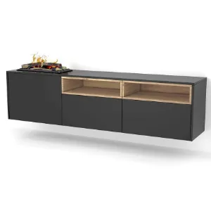 Obrazek Kominek elektryczny Tecero Cassette 400/600 czarny/dąb