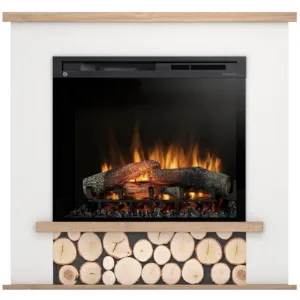 Obrazek Kominek elektryczny Tula 28 biały/jasny dąb