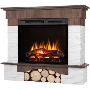 Obrazek Kominek elektryczny Porto narożny 28 orzech