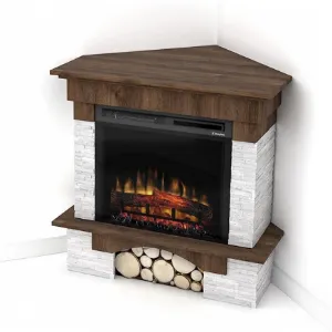 Obrazek Kominek elektryczny Porto narożny 28 orzech
