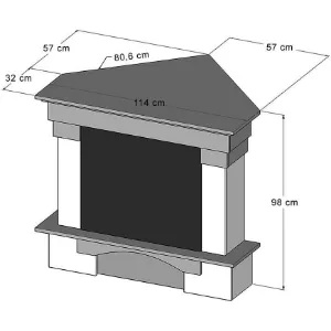 Obrazek Kominek elektryczny Porto narożny 28 orzech